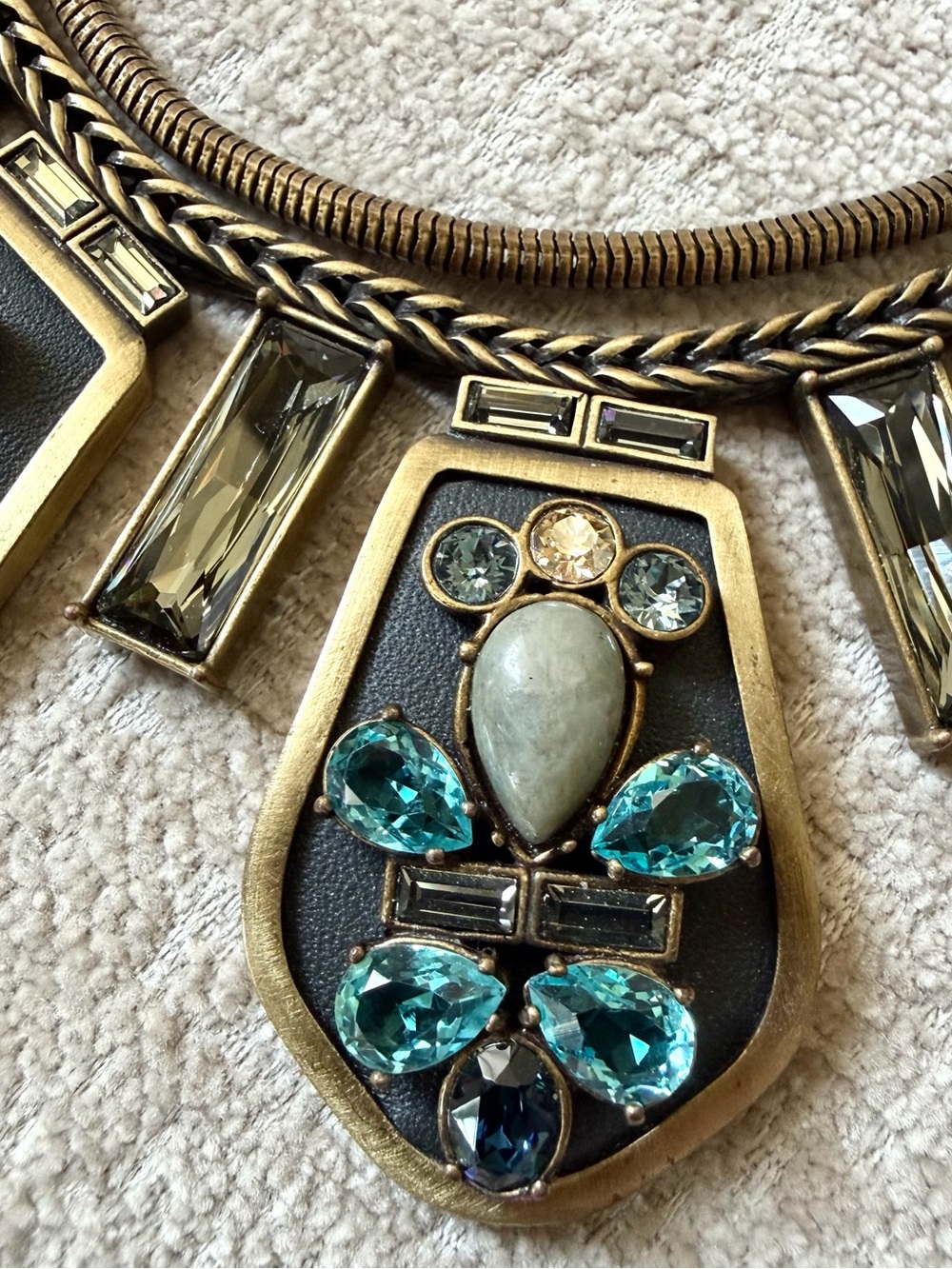 Silpada Blue Streak Crystal Bib Necklace - Picture 10 of 13